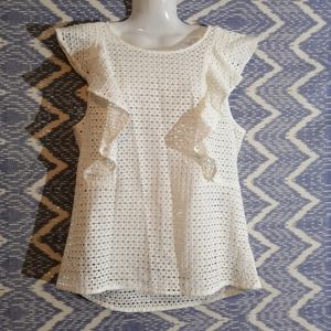 Joe's Jeans Ruffled Eyelet Top Size med